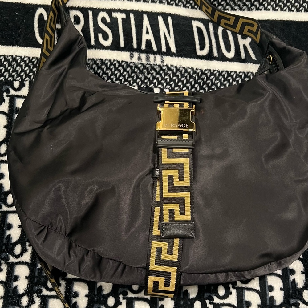 Versace Black and Gold Shoulder Bag